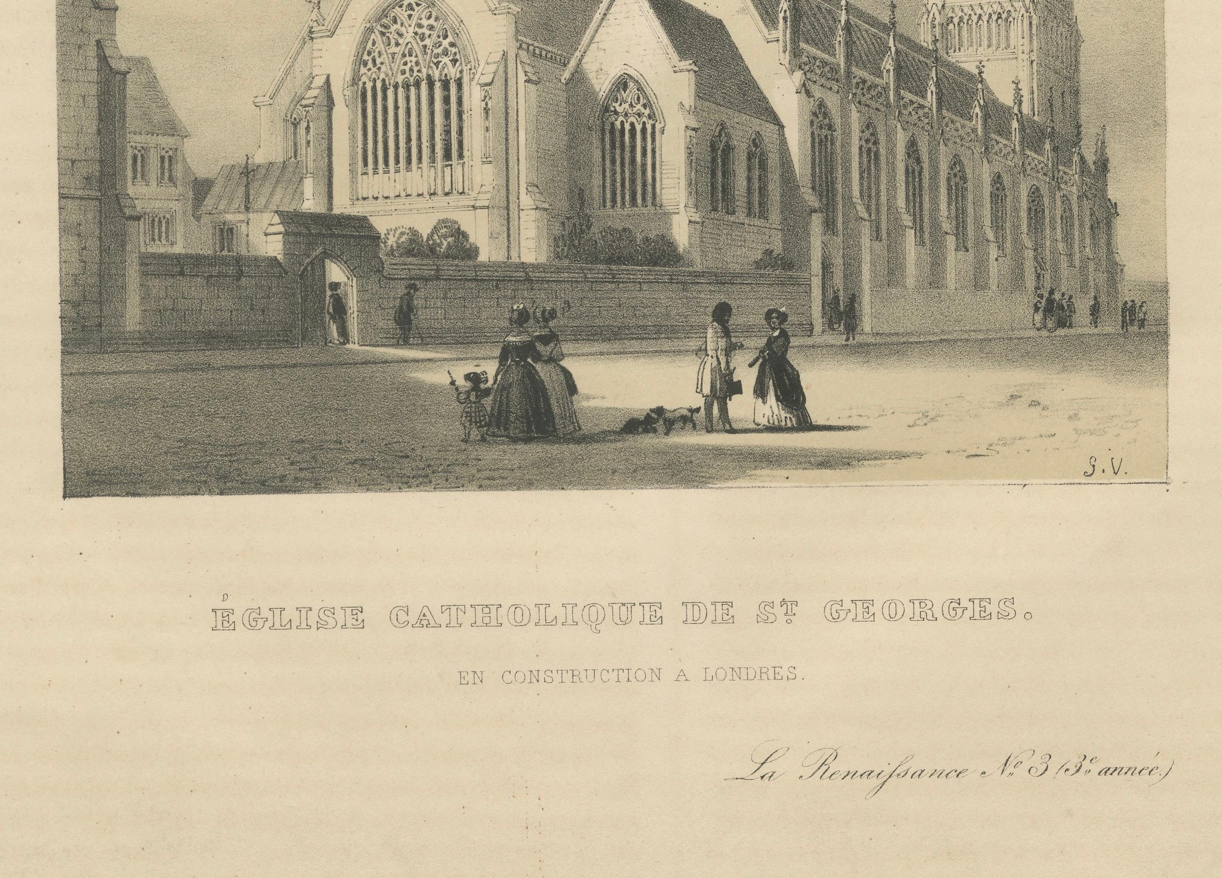 Cathedrale St. George's : un monument néo-gothique du patrimoine catholique de Londres Bon état - En vente à Langweer, NL