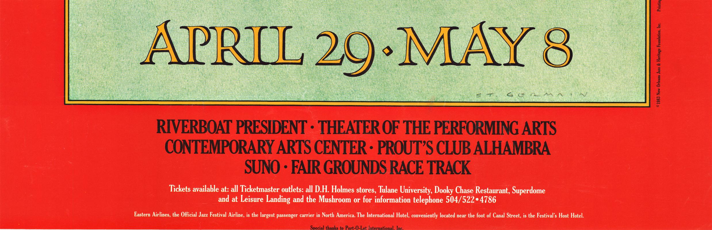 Original New Orleans Jazz & Heritage Festival vintage poster - American Modern Print by St. Germain