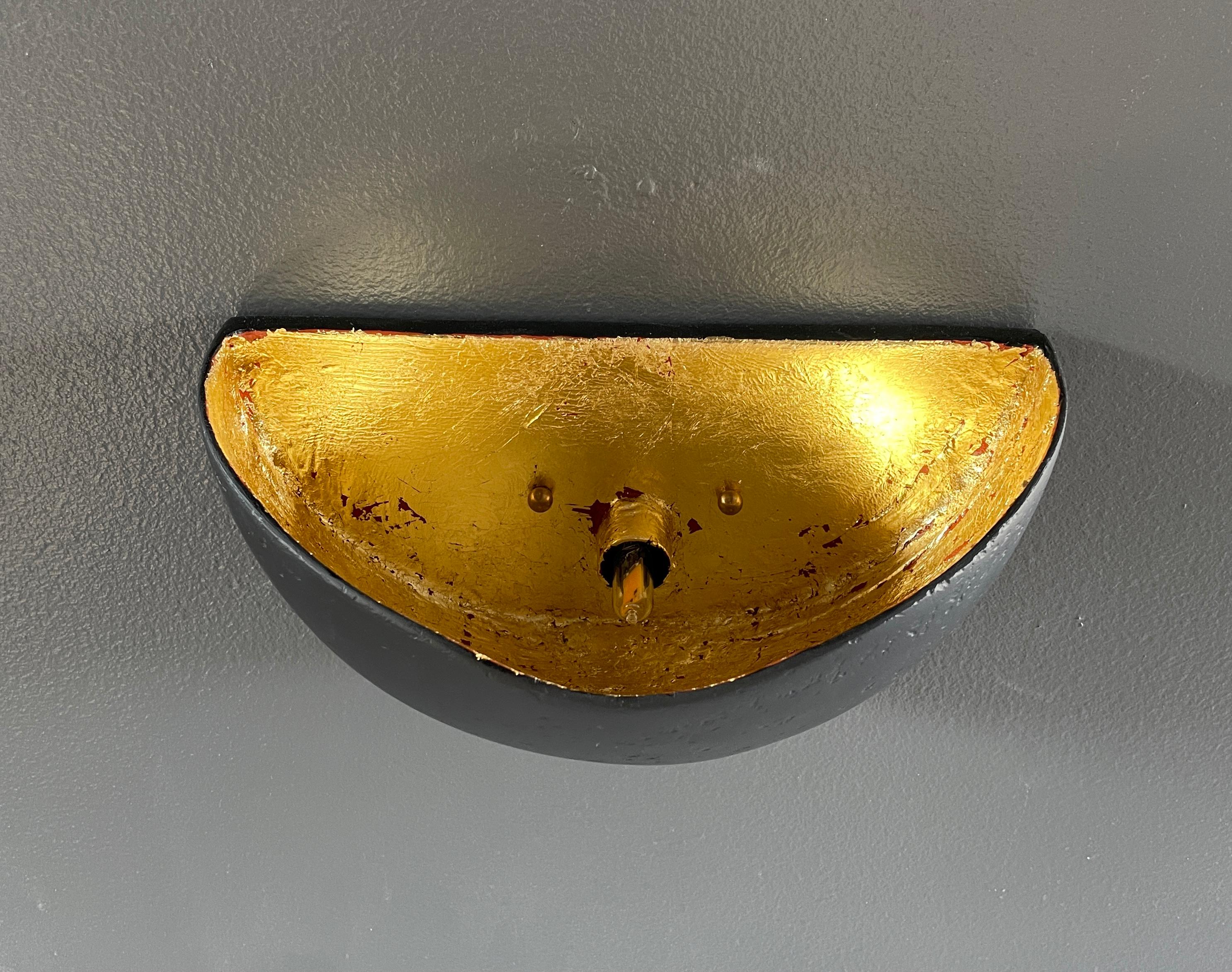 St Germain Sconce, Matte Black with Gold Leaf, by Bourgeois Boheme Atelier 1