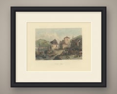 St. Goar on the Rhine, Antique Steel Engraving after W.L. Leitch, circa 1840