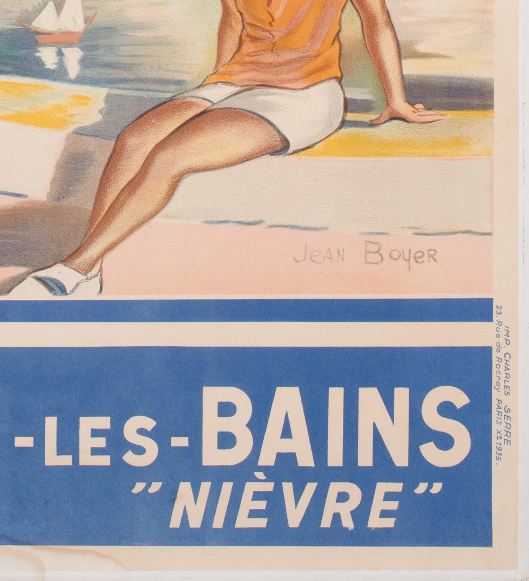 Affiche publicitaire de voyage PLM français Jean Boyer, St Honore Les Bains, 1935 en vente 2