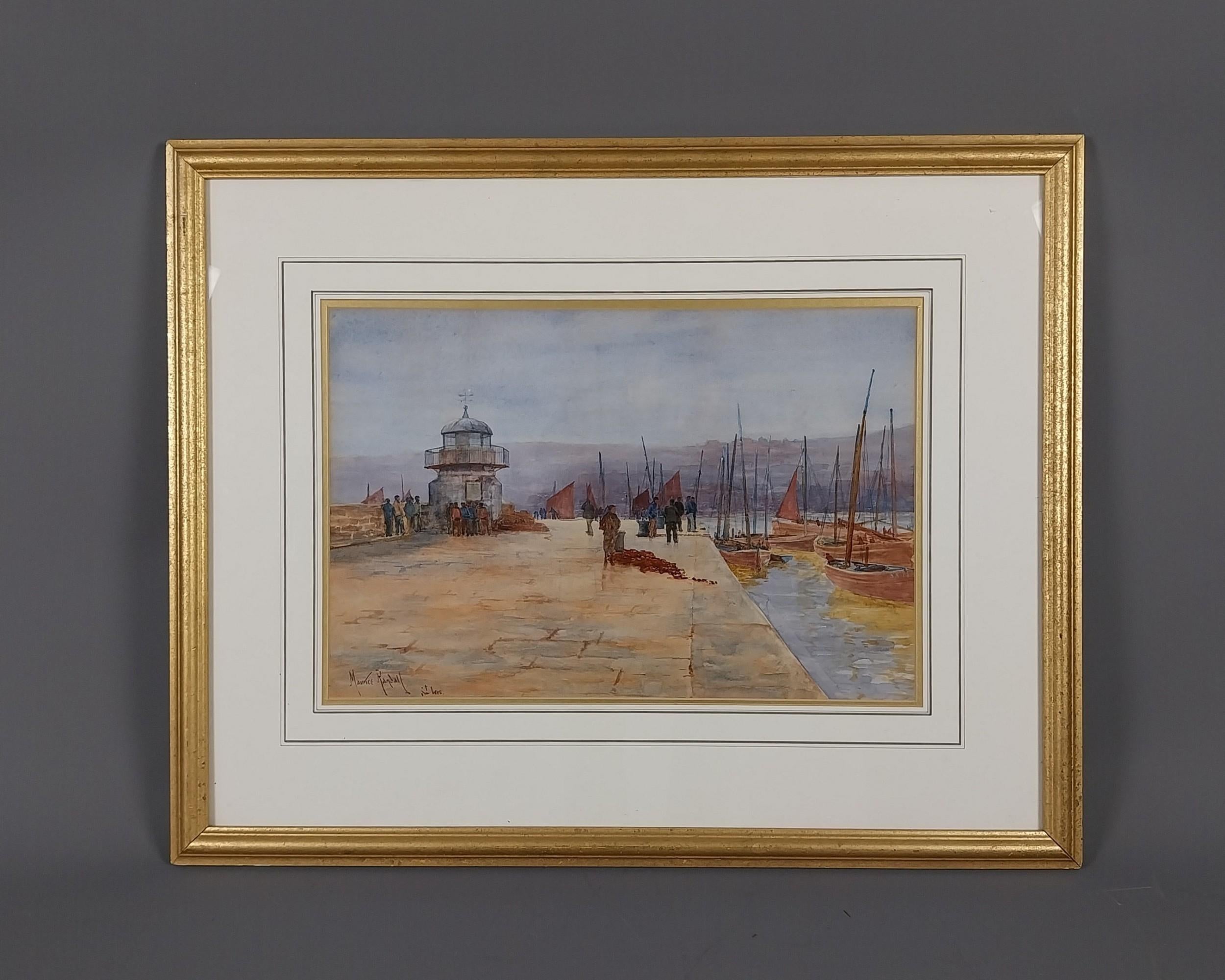 Pintura de St Ives Cornwall Cuadros acuarela Victoriano en venta