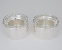 St James Brazil Silver Plate and Crystal Caviar Bowl Dish Server Duo, 2 pieces