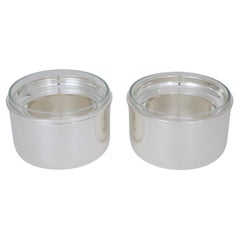 A James Brazil Silver Plate and Crystal Caviar Bowl Dish Server Duo, 2 pieces