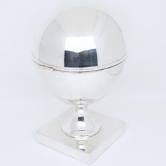 St James Silver Plate and Crystal Caviar Bowl Server Chiller, circa 1980