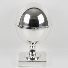 Plat de service à caviar en métal argenté et cristal de St James Brazil