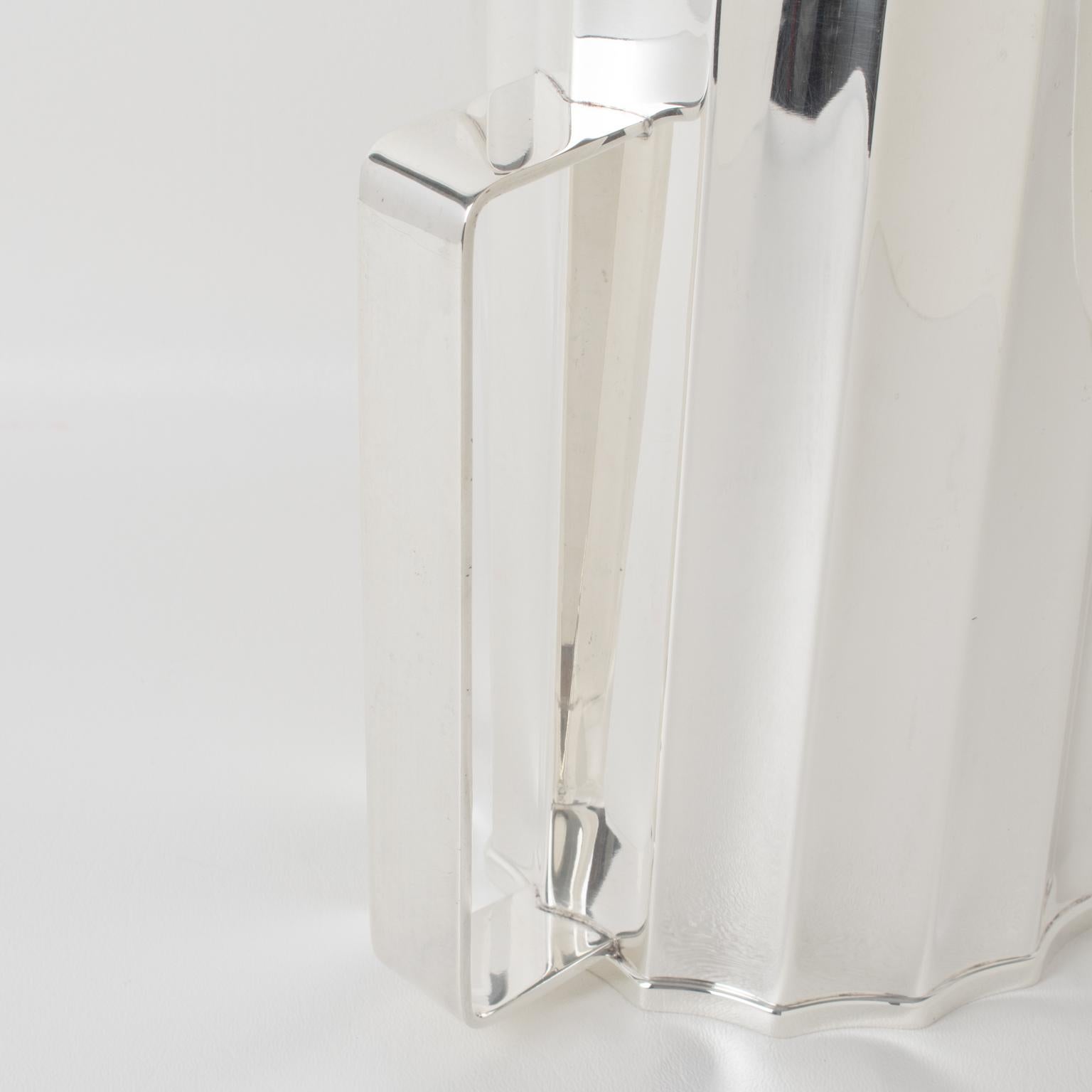 St James Brazil Silver Plate Martini Pitcher Cocktail Mixer Jug, circa 1980 For Sale 3