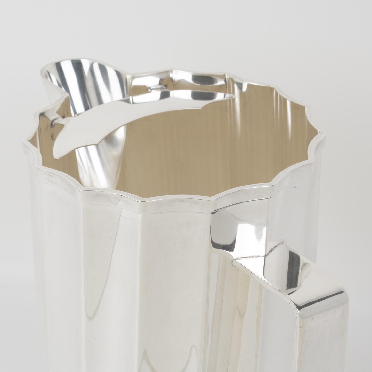 St James Brazil Silver Plate Martini Pitcher Cocktail Mixer Jug, circa 1980 For Sale 6