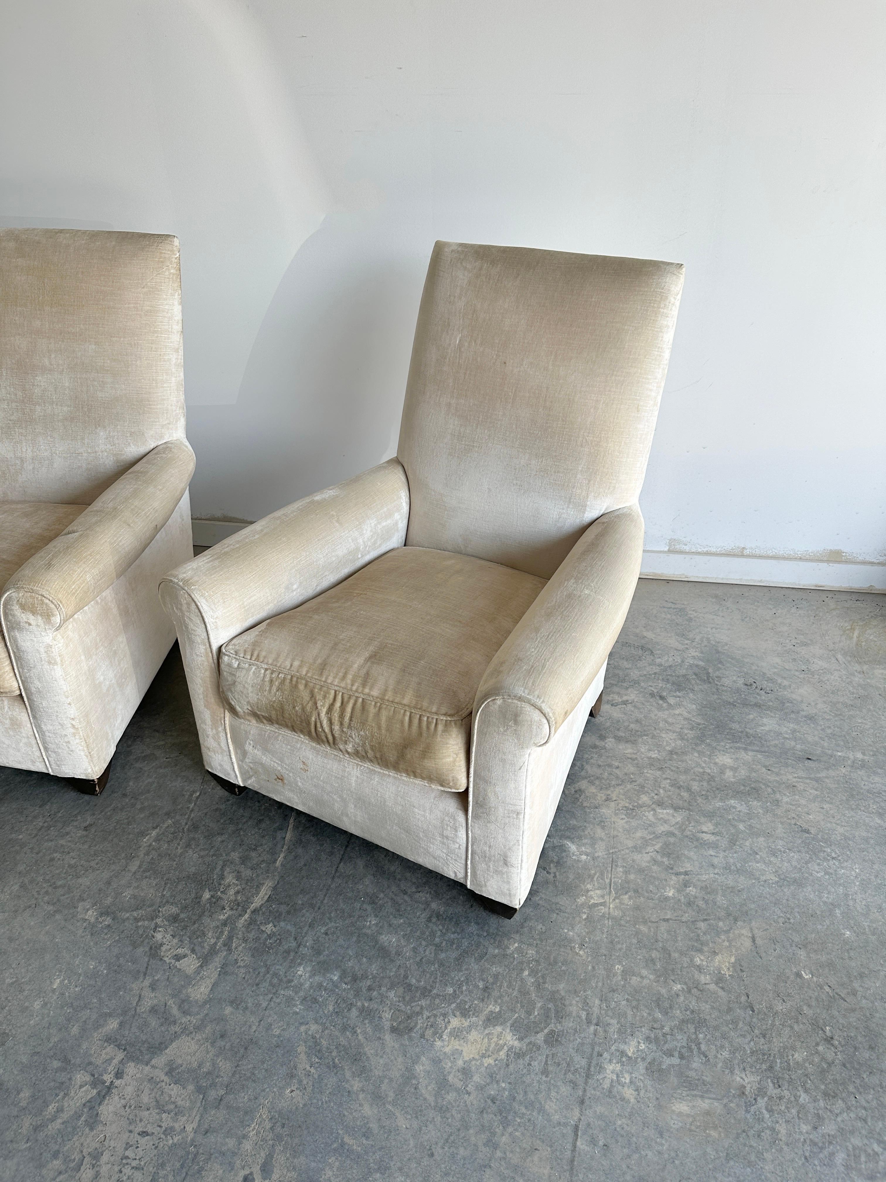 Fabric St. James chair by Angelo Donghia for Donghia Inc For Sale