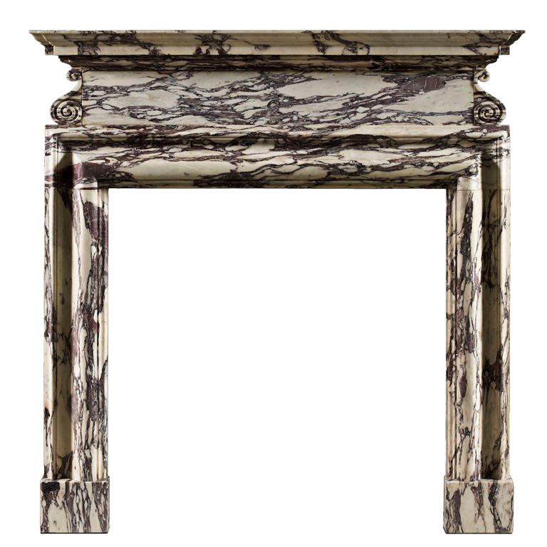The Jamb St James Breche Viollete Marble Chimneypiece For Sale