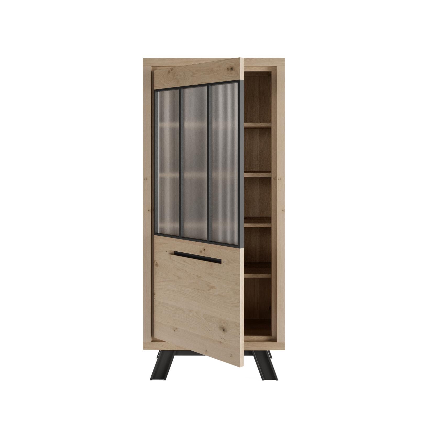 Industrial ST James Display Cabinet 1 Door, 'Left-Side' For Sale