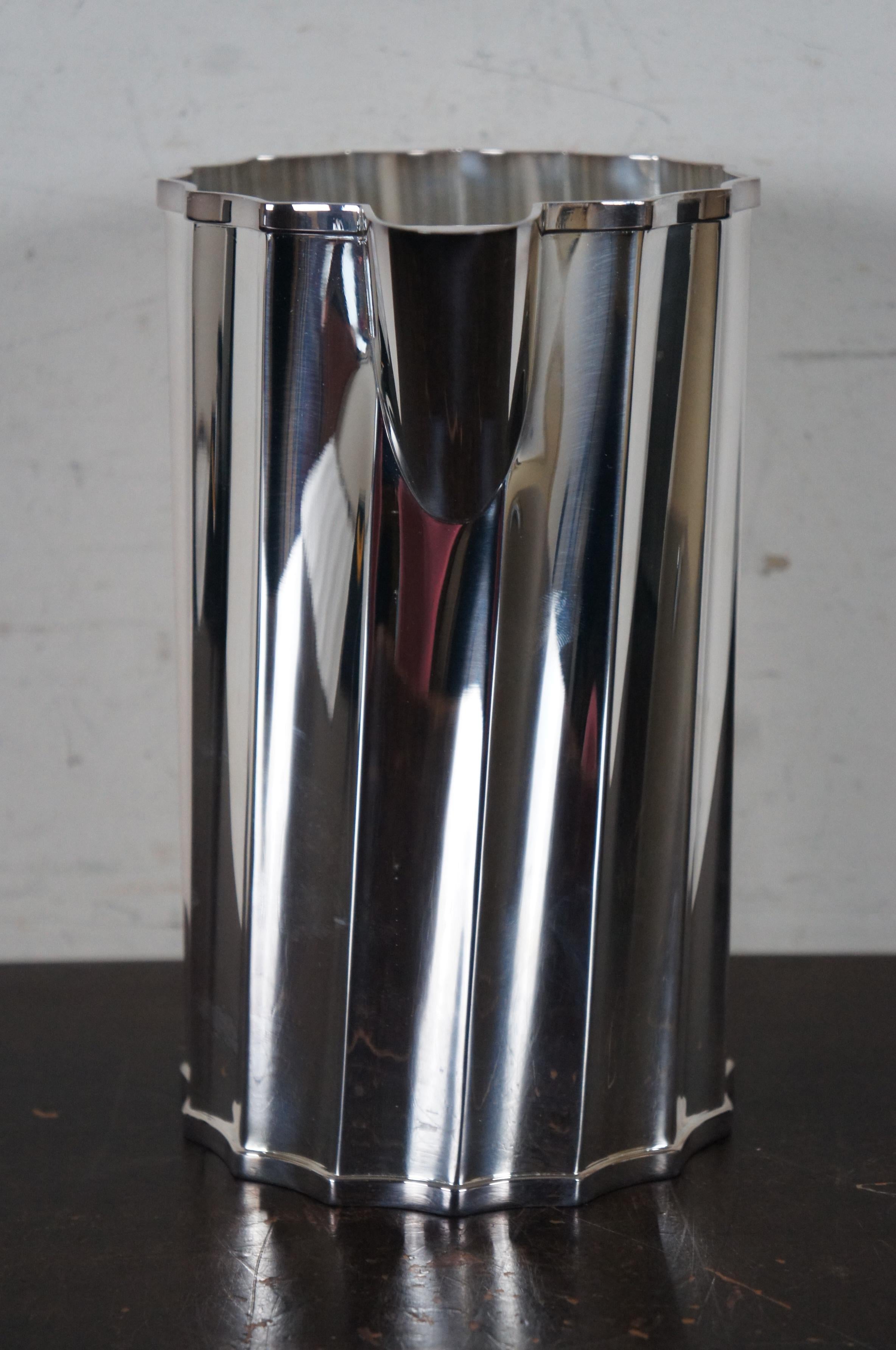 20th Century St. James of Brazil Modernist Twisted Silver Plate Pitcher Jug Ice Lip Orig Box