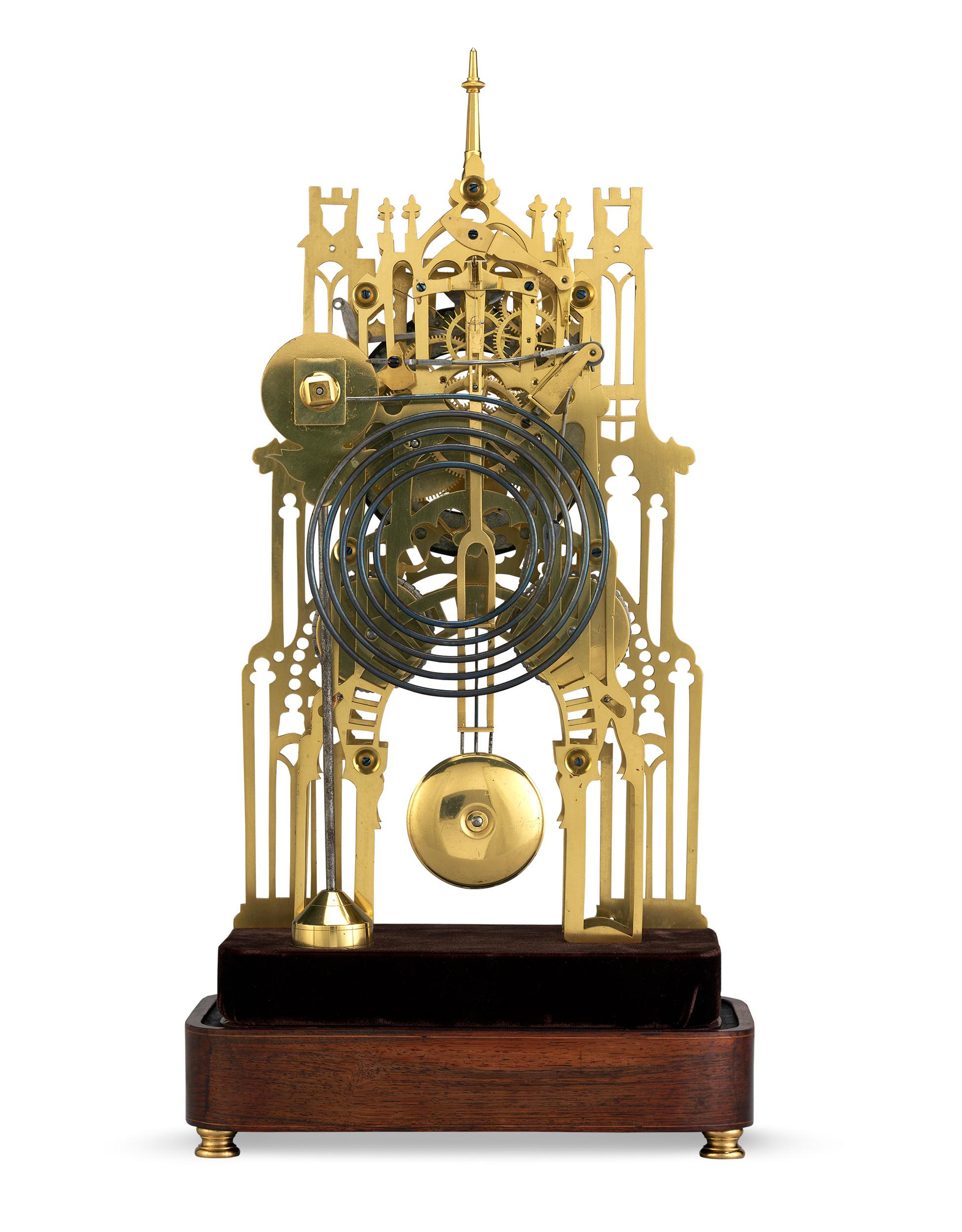 19th Century St. James Palace Skeleton Clock by Evans of Handsworth