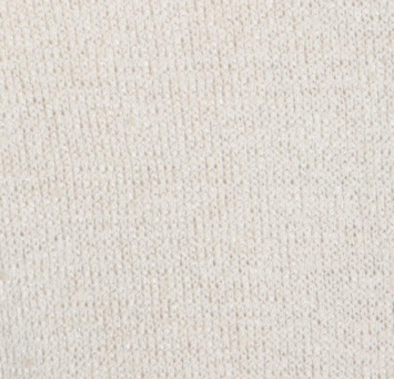 St. John Beige Stricken verschönert Crochet zurück Detail Französisch Ärmel Top L im Angebot 1