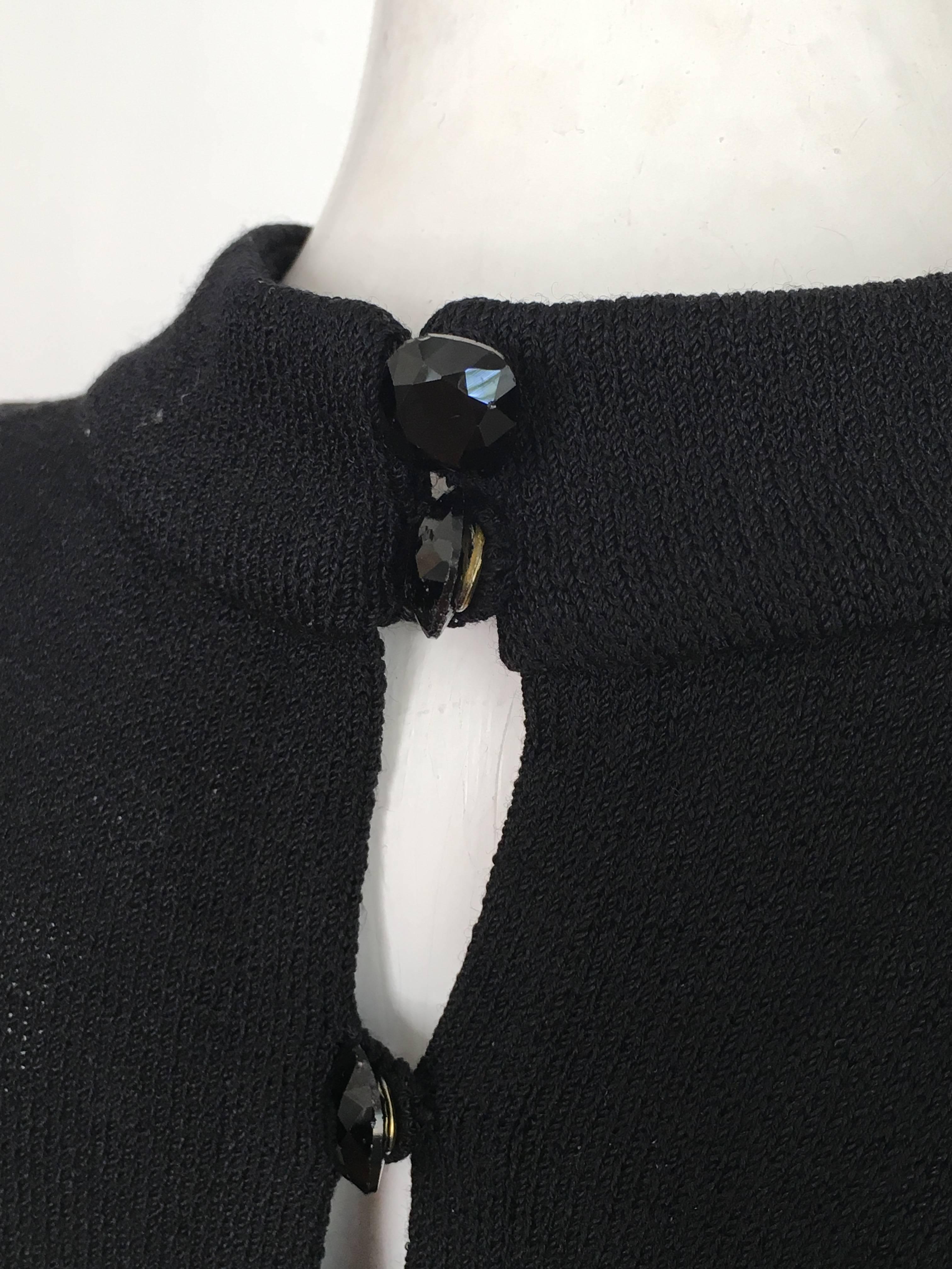 St. John Black Knit Short Sleeve Maxi Evening Dress Size 10.  For Sale 9