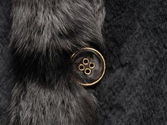 St. John Black Rabbit & Squirrel Fur Long Coat