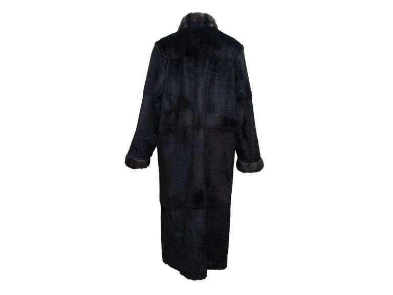 St. John Black Rabbit and Squirrel Fur Long Coat at 1stDibs