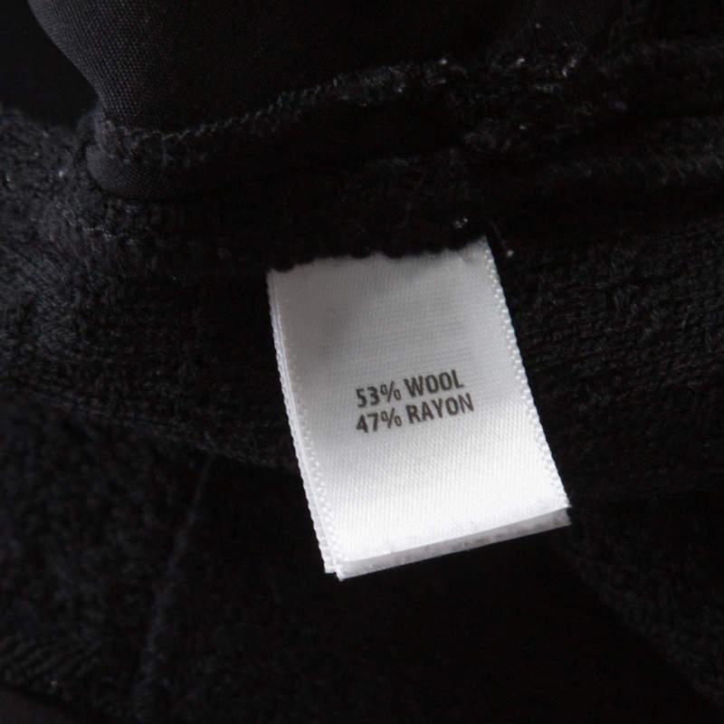 Men's St. John Black Textured Wool Blend Asymmetric Back Detail Jacket M For Sale