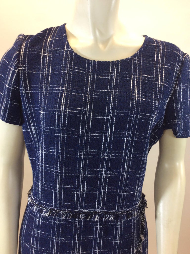 St. John Blue and White Plaid Dress For Sale at 1stDibs