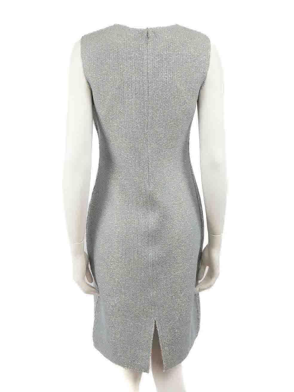 St. John Blue Metallic Knit Dress Size M In New Condition In London, GB