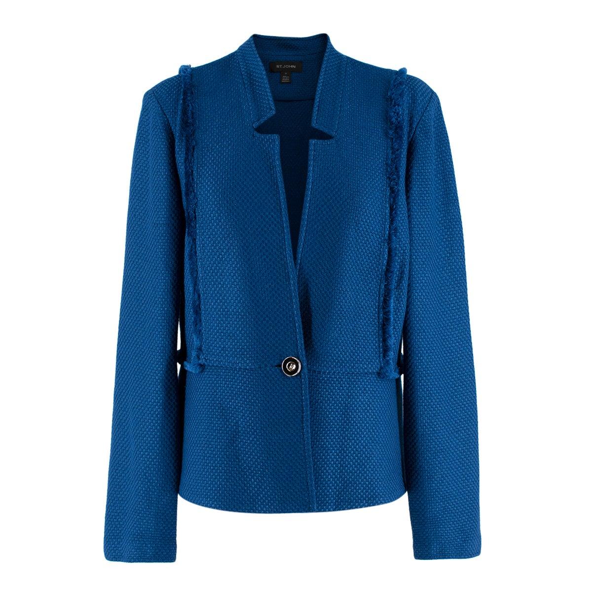 St John Blue Tweed Blazer - Us Size 6 For Sale
