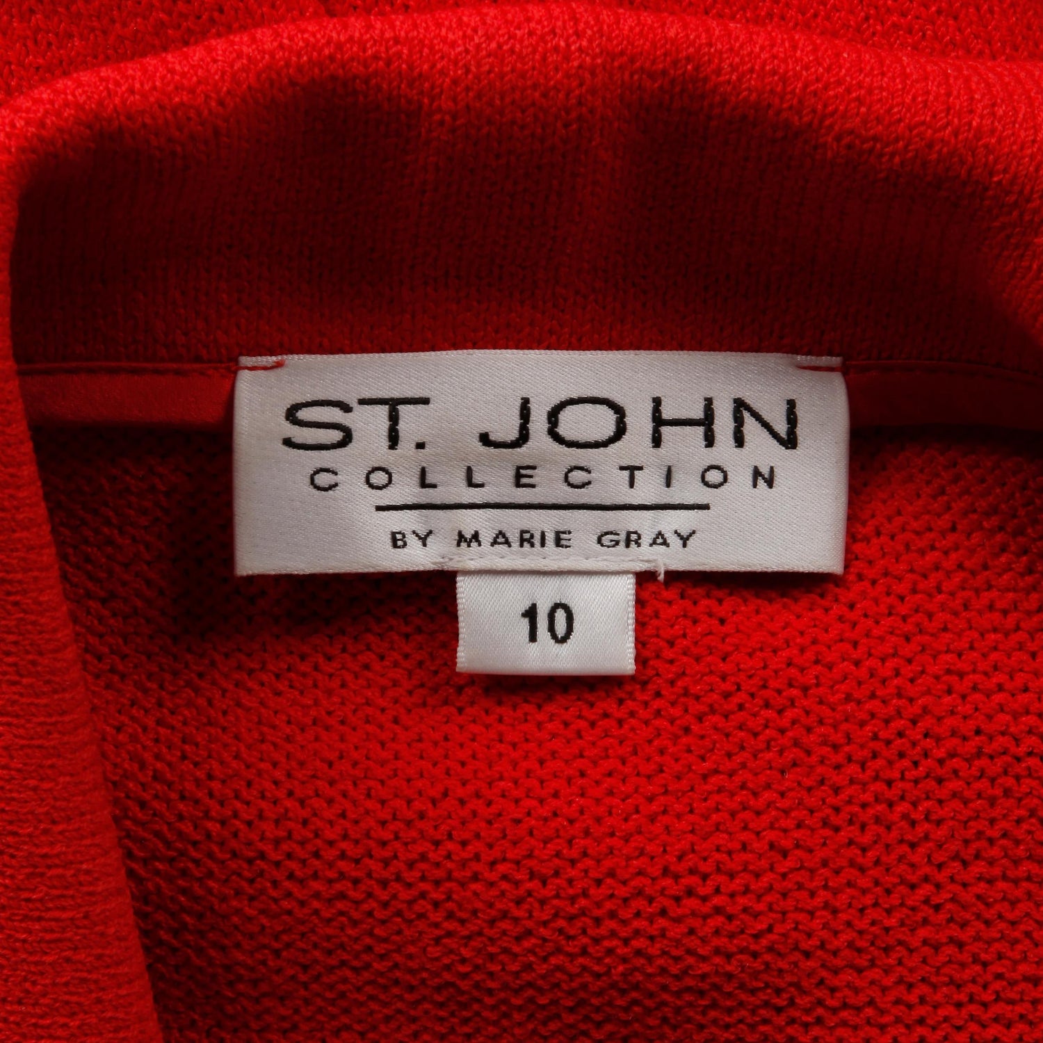 St. John by Marie Gray Vintage Military Red Knit Cardigan ...