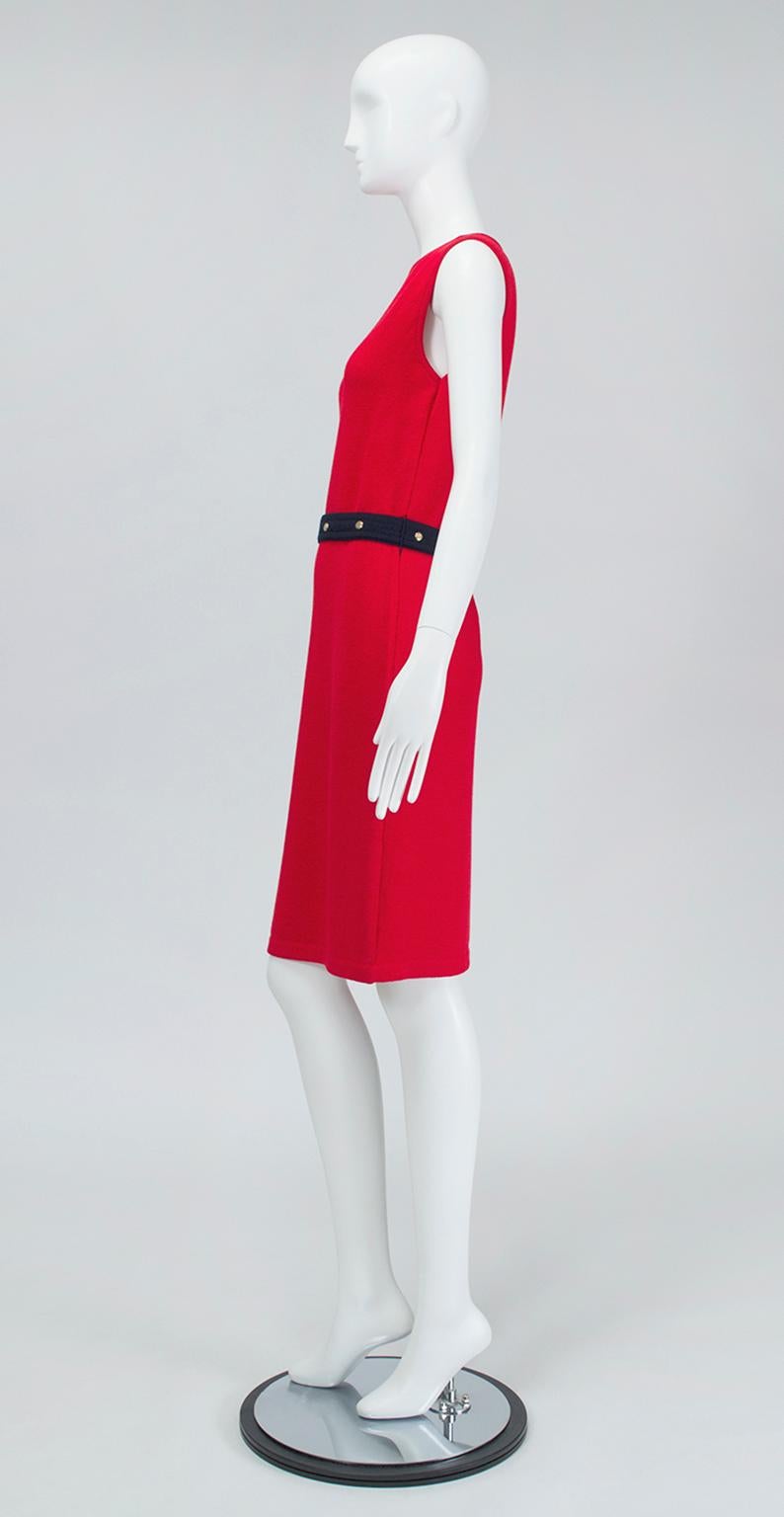 St John Collection Nautical Red Cardigan Dress Suit with Gold Accents – M, 1990s 4