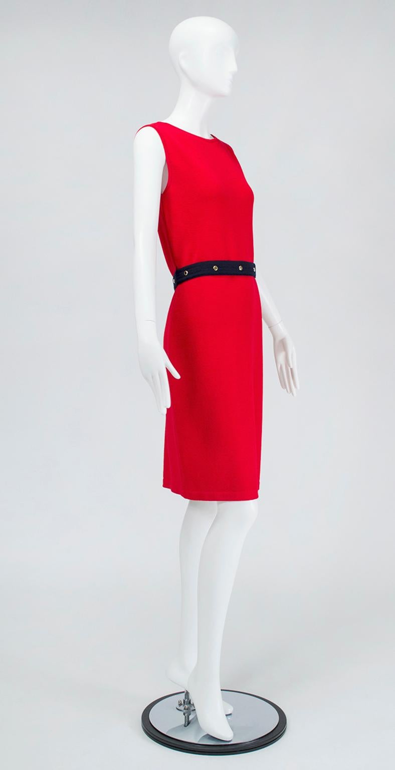St John Collection Nautical Red Cardigan Dress Suit with Gold Accents – M, 1990s 5