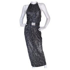St John Couture by Marie Gray Vintage Halter Dress with Matching Belt   