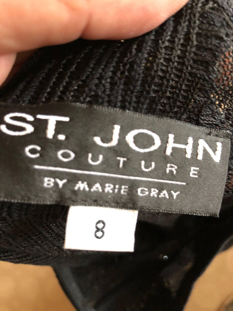 St John Couture by Marie Gray Vintage Sexy Sheer Crystal ...