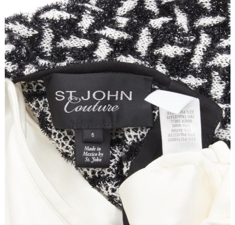 JOHN COUTURE Metallic Schwarz-weiße Gitterkristall-Knöpfe, geschichtet, US6 M im Angebot 3