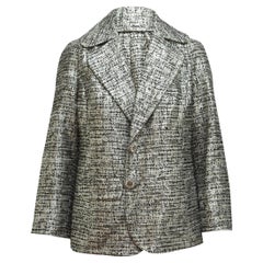 St. John Couture Metallic Silver Tweed Blazer