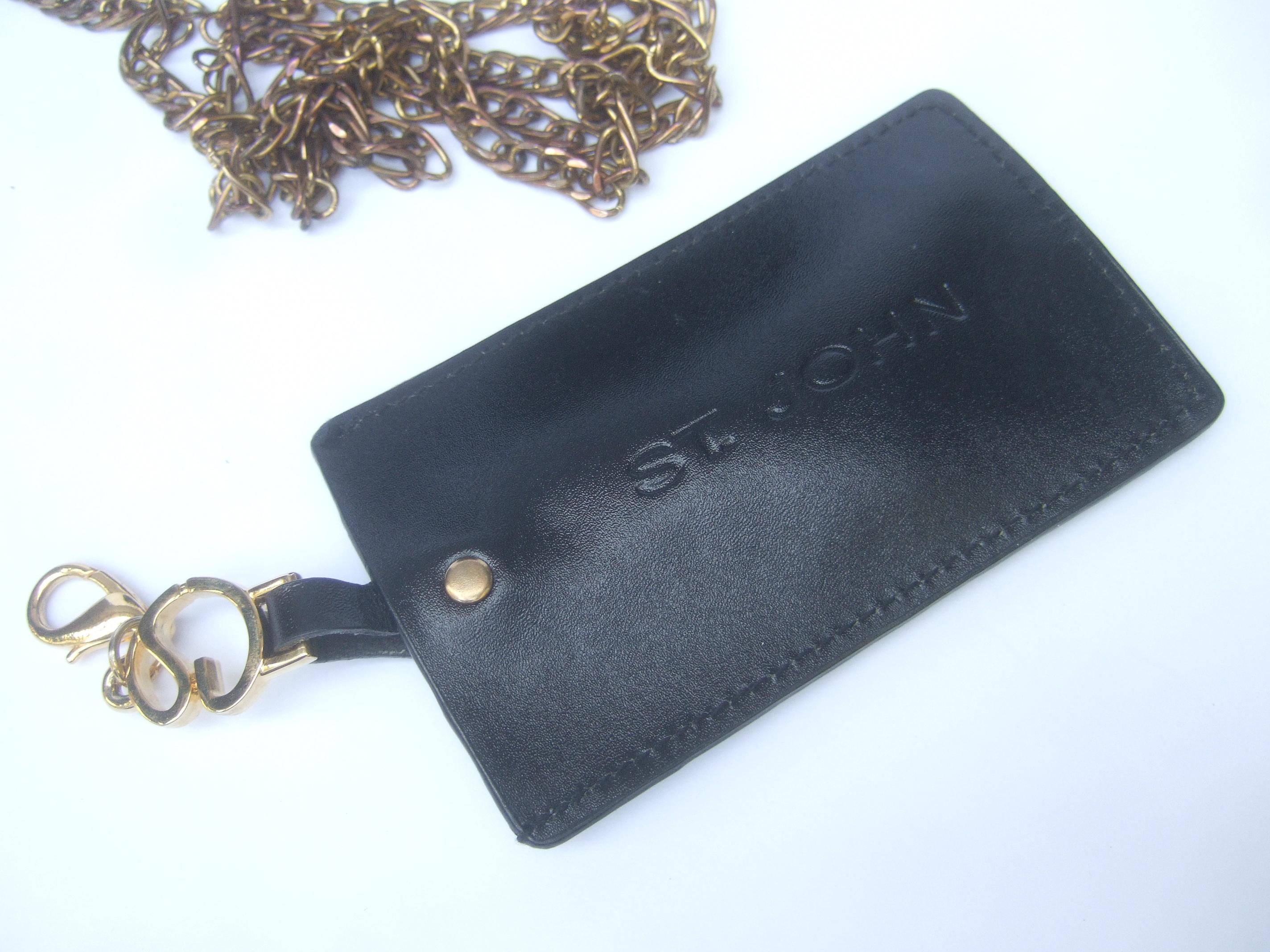St John Embossed Black Vinyl Diminutive Size Handbag- Shoulder Bag c 1990 For Sale 8