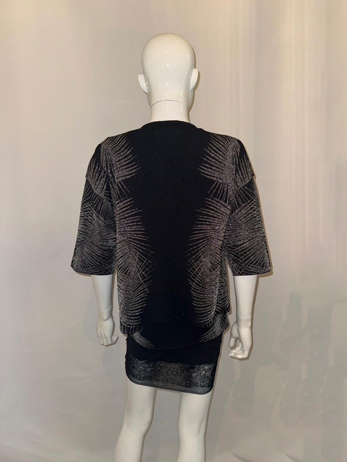 St John Evening Twin Set - Black and Silver In Good Condition For Sale In London, GB