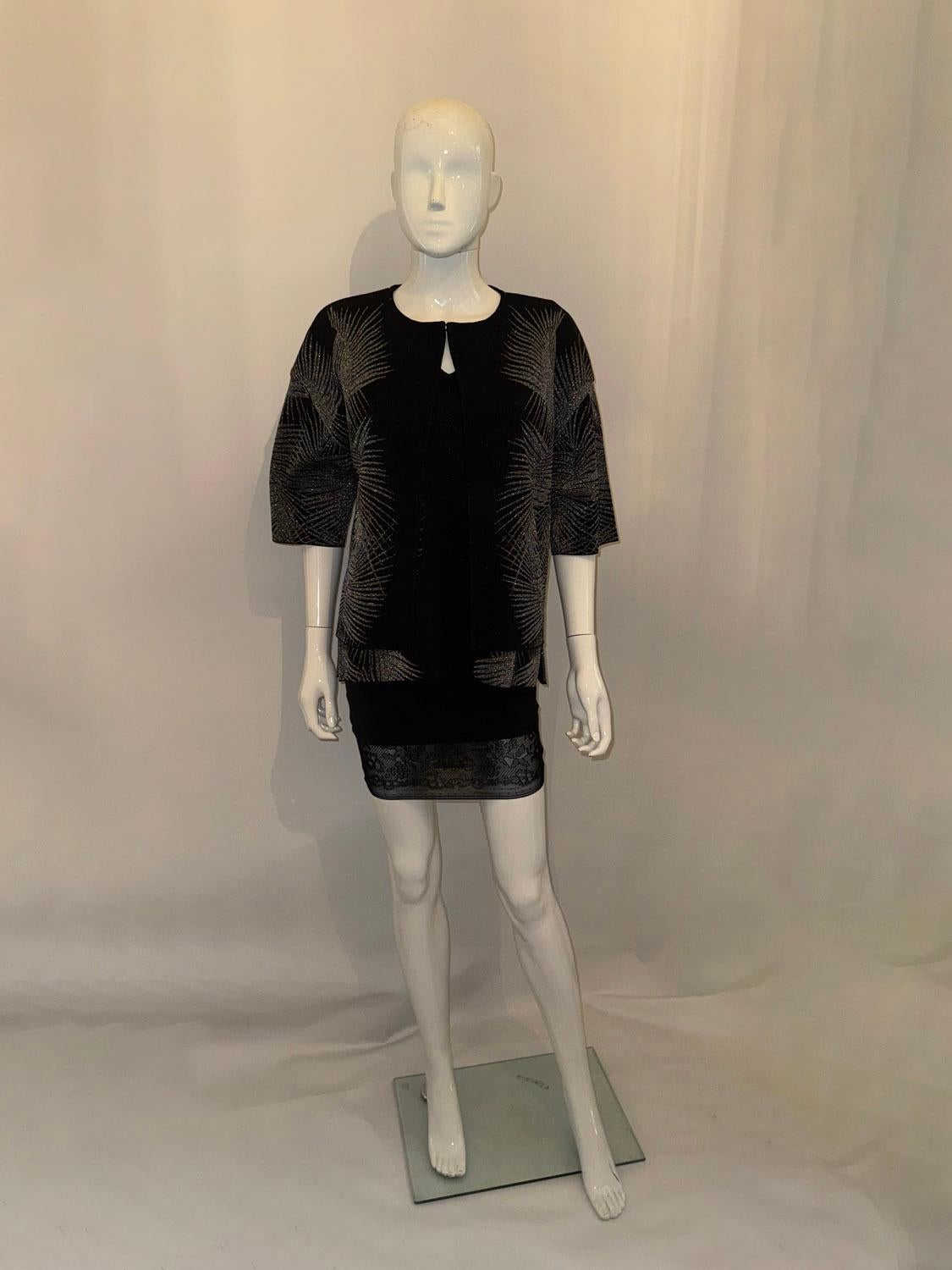 St John Evening Twin Set - Black and Silver For Sale 1