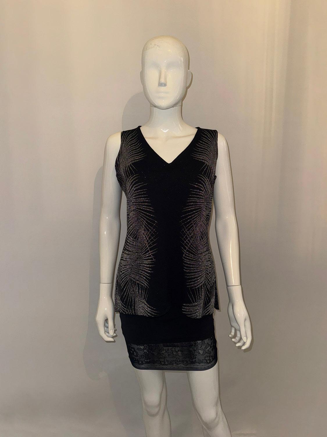 St John Evening Twin Set - Black and Silver For Sale 3