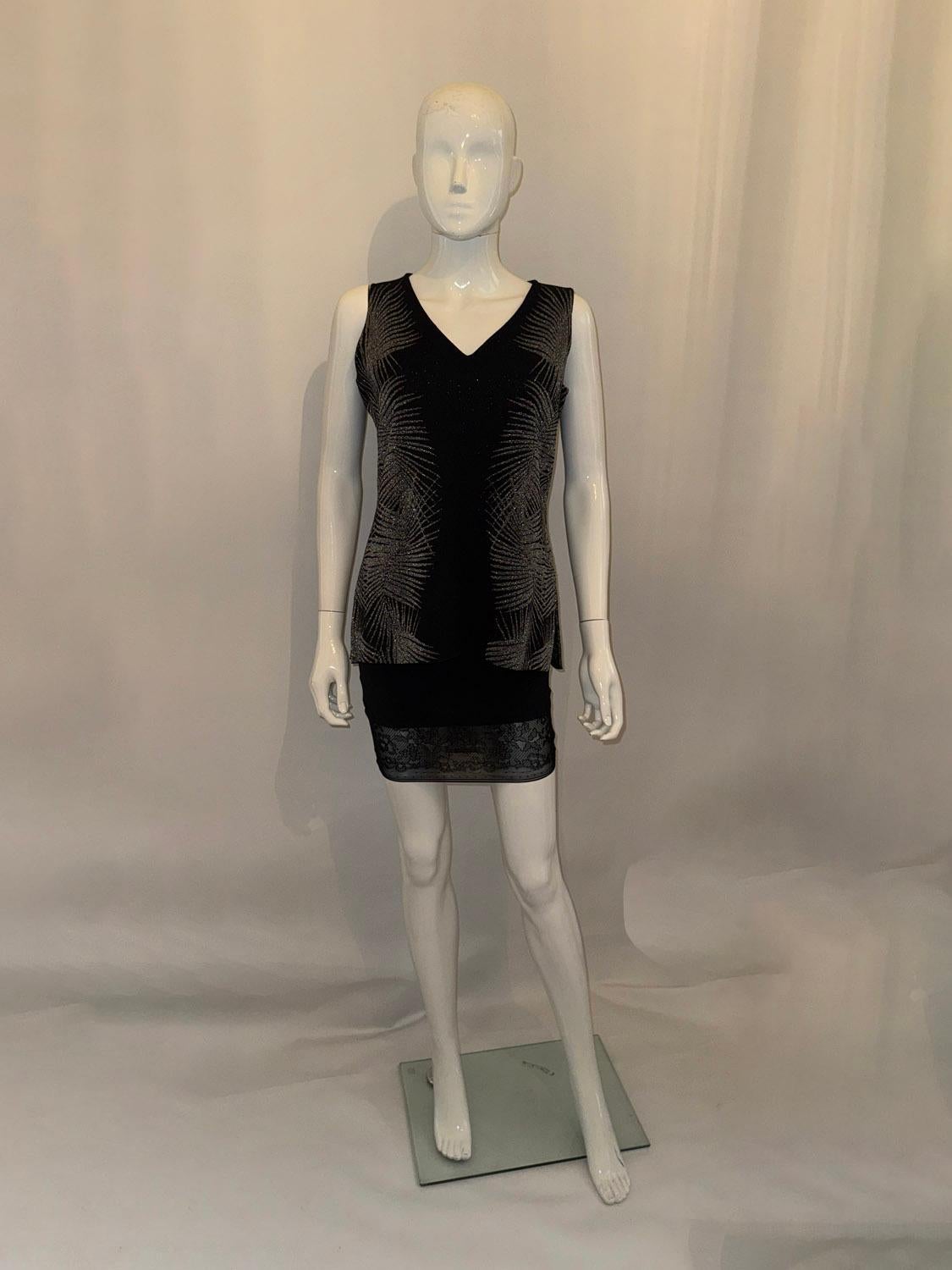 St John Evening Twin Set - Black and Silver For Sale 4