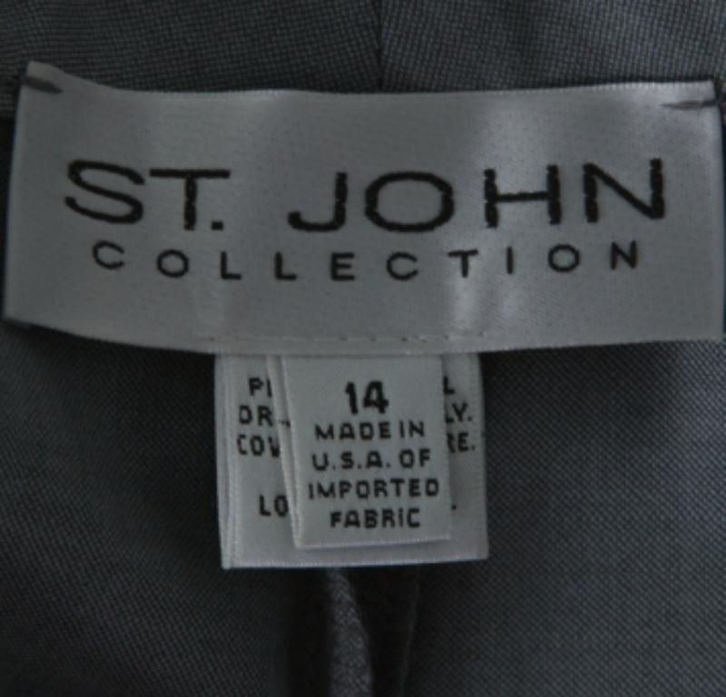 St. John Graue Wollmischung Straight Fit Hose XL Damen im Angebot