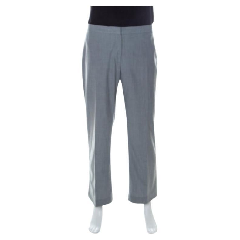 St. John Graue Wollmischung Straight Fit Hose XL im Angebot