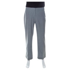 St. John Grey Wool Blend Straight Fit Trousers XL