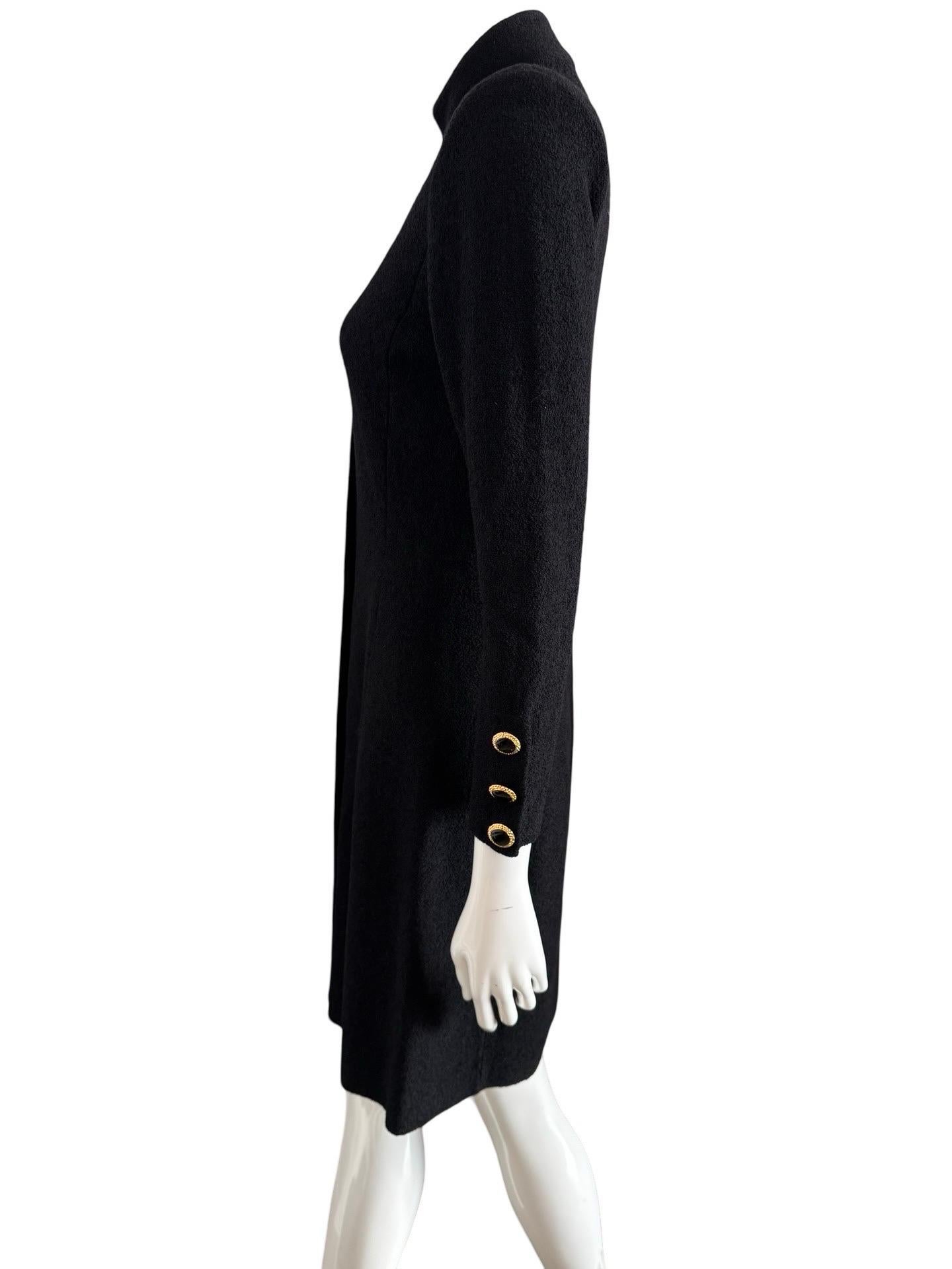 St John Vestido de punto negro de manga larga Negro en venta