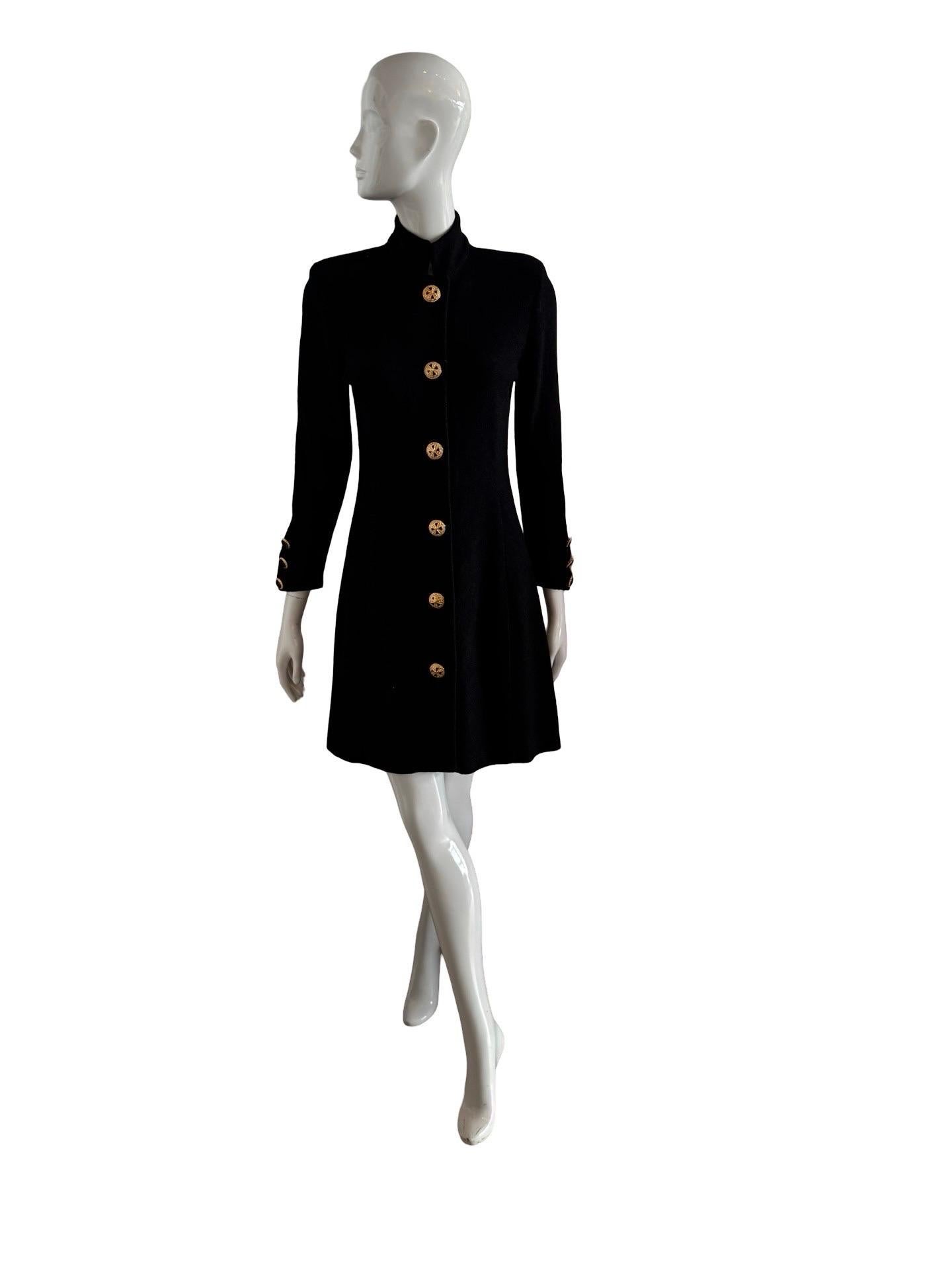 St John Vestido de punto negro de manga larga en venta 1