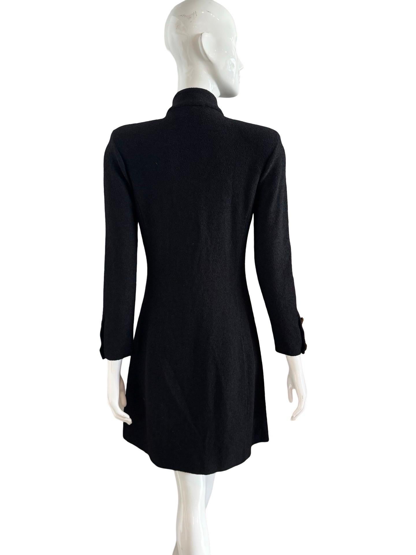 St John Vestido de punto negro de manga larga en venta 2
