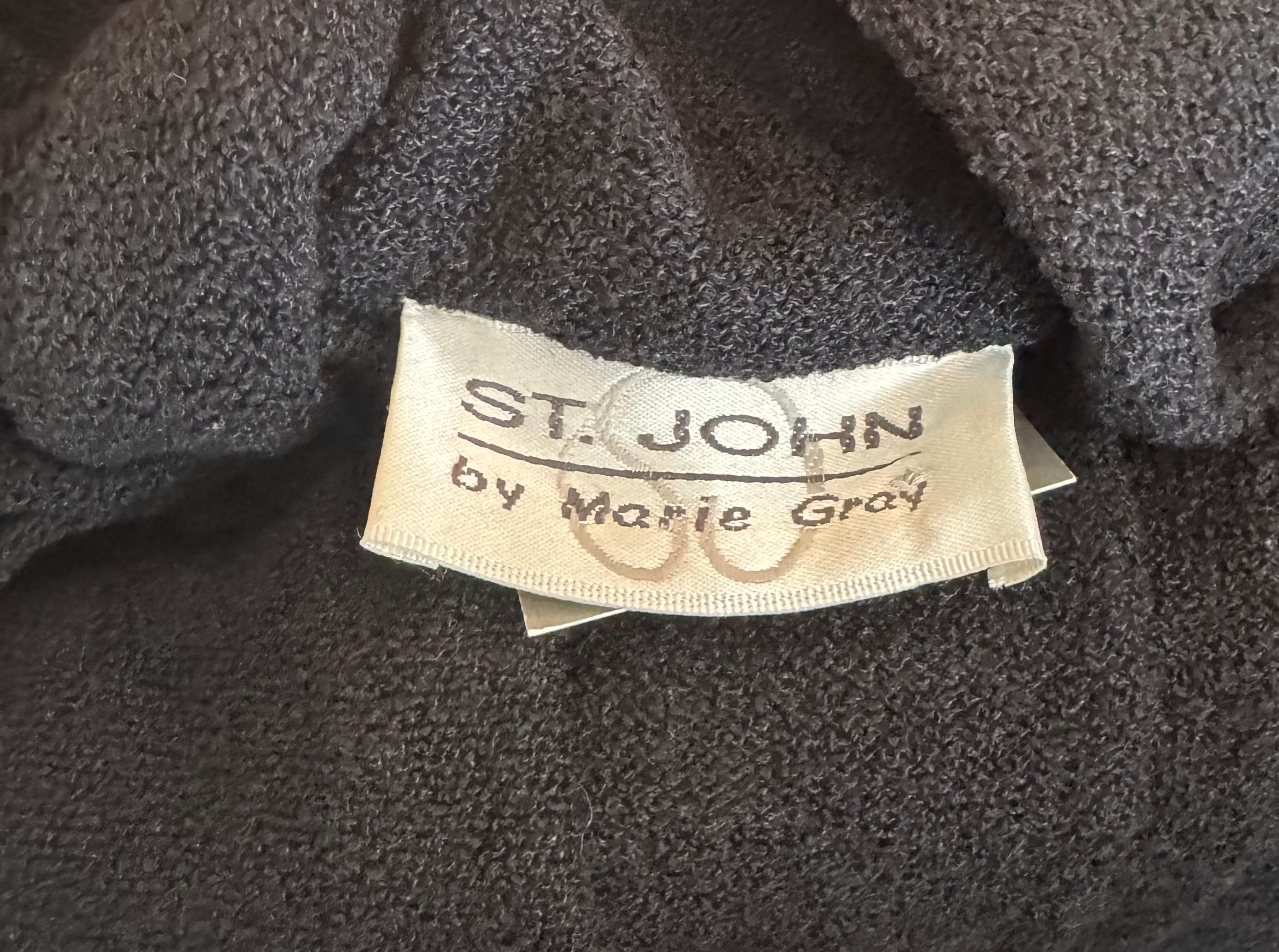 St John Vestido de punto negro de manga larga en venta 3