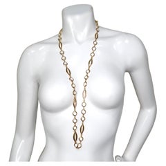 I. John Long collier géométrique en forme de poussin à chaîne en or circa 1990