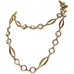 John St. John Collar largo geométrico con cadena dorada circa años 90
