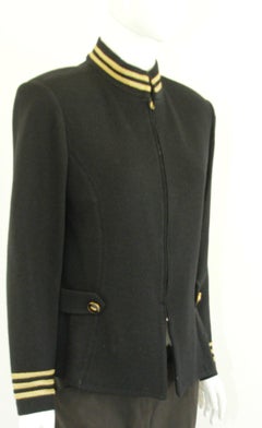 I. Johns, giacca militare in maglia degli anni '90, nera e dorata