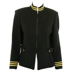 I. Johns, giacca militare in maglia degli anni '90, nera e dorata