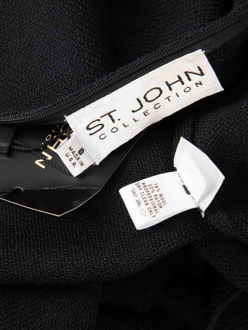 Women's St. John Navy Wool Sleeveless Knee Length Dress Size L For Sale