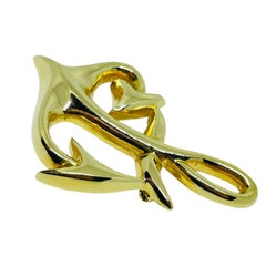 St JOHN signé vintage ton or ancre nautique broche designer